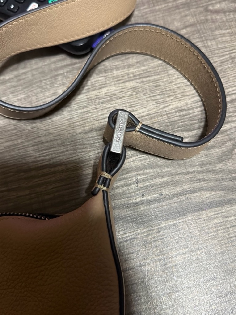 Pre-loved All Saints Tan Pebbled Leather Shoulder Bag - Picture 6 of 8